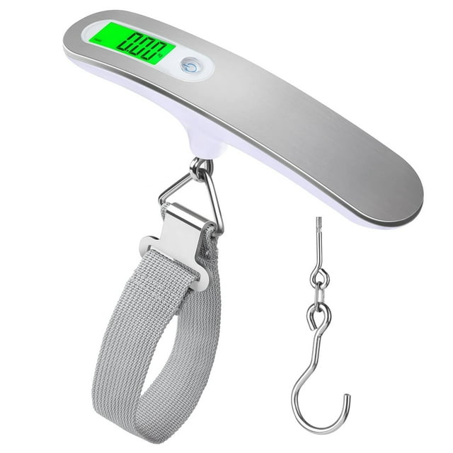 Torubia Luggage Scale High Precision Luggage Weight Scale Portable Suitcase Scale Digital Handheld Electronic 110 Lb/ 50Kg Digital Hanging Scale for Travel with Hook,Silver