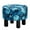 Blue, variant on Tcbosik Blue Floral Print Upholstered Ottoman, Round Decorative Accent Footstool with Pine Wood Legs, 300 lbs Capacity, Vintage Style for Bedroom and Living Room