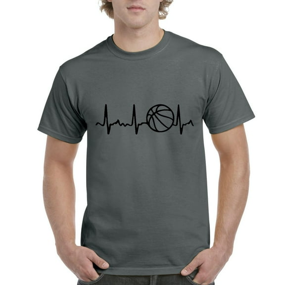 Men's T-Shirt Short Sleeve - Basketball Heartbeat