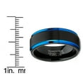 thumbnail image 3 of Men's Tungsten Carbide Wedding Band Ring Black Blue Edges 8MM Comfort-Fit, 3 of 4