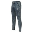 thumbnail image 3 of Pxiakgy jeans for men Mens Stretch Denim Pant Distressed Ripped Freyed Slim Fit Pocket Jeans Trousers Men Jeans Navy Blue + S, 3 of 9