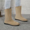 thumbnail image 5 of Bnwani Boots for Women Pile Toe Flat Ankle Comfortable Knight Suede Boot Yellow Size 6.5, 5 of 7