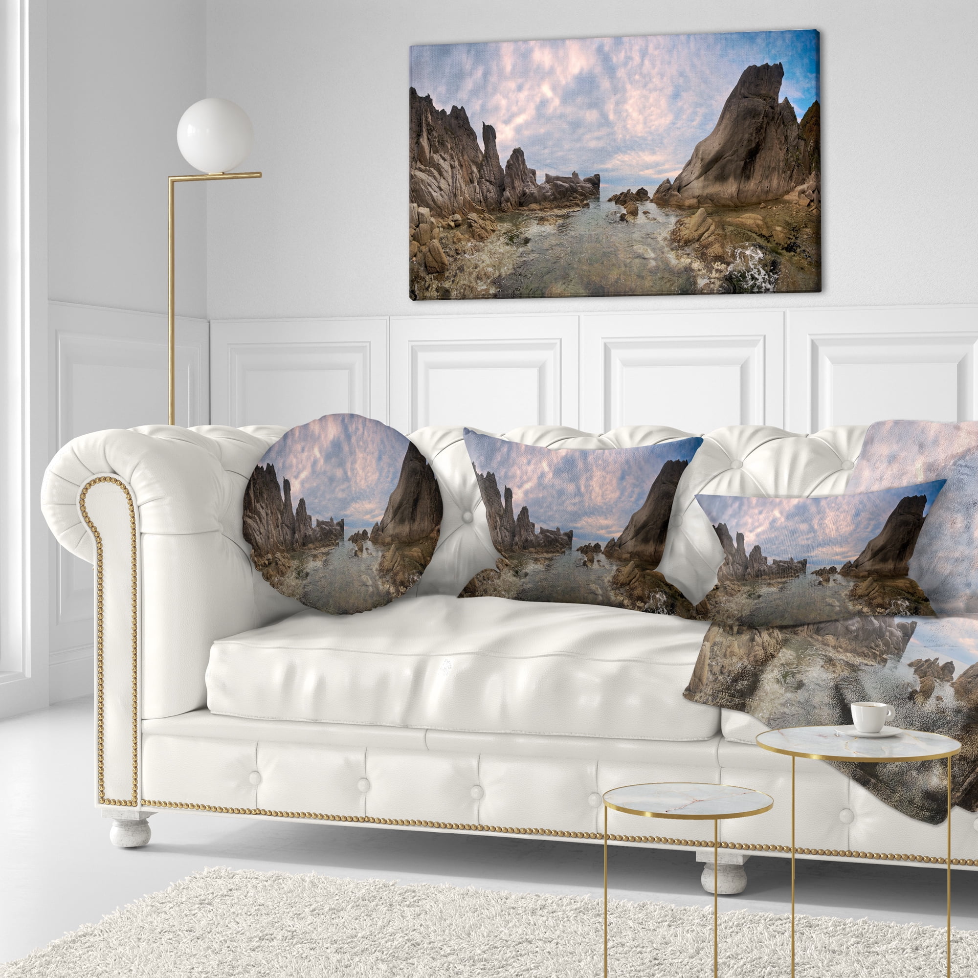 Designart 12" x 20" Brown Polyester Throw Pillow