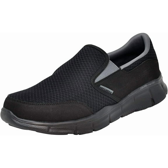 Skechers Men's Equalizer Persistent Slip-On Sneaker, Black/Charcoal, 10 W US