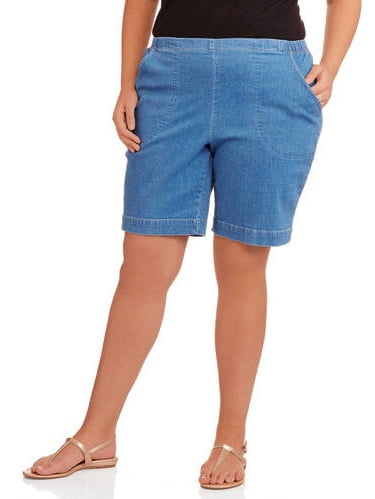 plus size denim bermuda shorts