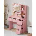 thumbnail image 1 of Vanity Desk with Mirror and Lights - Makeup Vanity Desk with 4 Drawers, Built-in Power Outlet & USB, Adjustable LED Lighting, Makeup Table for Bedroom, 1 of 7