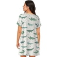 thumbnail image 3 of Cute Crocodiles Women'S Nightgown Sleepwear Short Sleeves Nightshirt Loose Comfy Pajama Large, 3 of 8