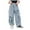 Blue, variant on CAICJ98 Girls Bow Wide Leg Cargo Pants with Pocket Elastic Waist Hip Hop Cargo Pants Teen Girls (Pink,7-8 Years)