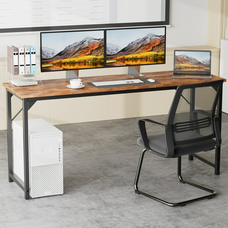 edx Modern Simple Office Desk, Sturdy Wooden Table, Storage Bag