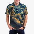 thumbnail image 2 of Cauagu Astronaut Starry Night Print Men's Polo Shirts, Short-Sleeve Polo Shirts for Men Performance Golf Shirt Athletic Casual Collared T-Shirt-3X-Large, 2 of 8