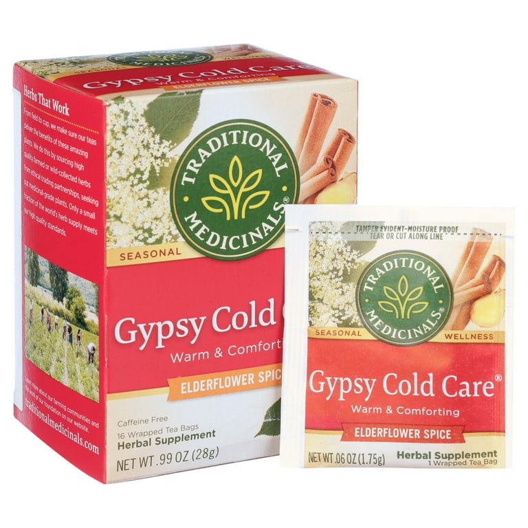 6 Pack) Traditional Medicinals Gypsy Cold Care Herbal Tea,16 Tea
