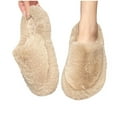thumbnail image 4 of Zunfee Women's Warm Plush Indoor Slippers 100% Polyester - Non-Shedding, Slip-On, Easy Clean for Home Use, Multicolor, Size US 6 (EU 37), 4 of 5