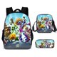 thumbnail image 1 of Set de mochilas escolares con dibujos animados de plantas y zombis, 3 unidades, 1 of 2