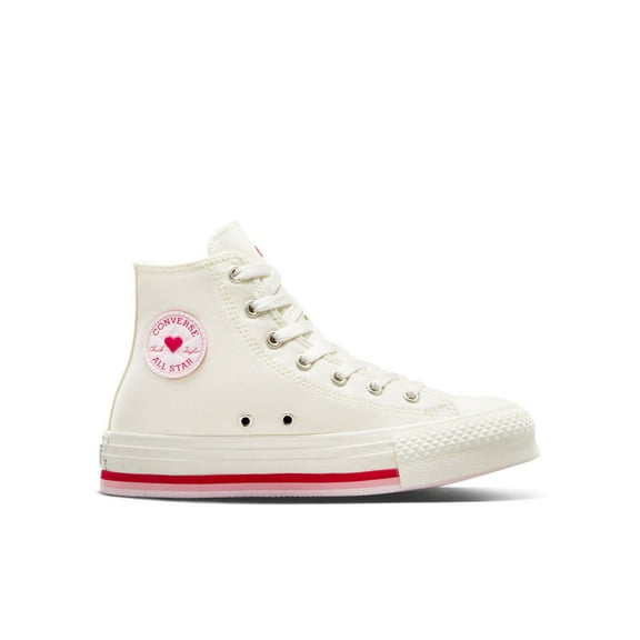 Converse Chuck Taylor All Star Lift Valentine's Day Big Kid Girls' Platform High-Top Sneakers Color: Cream Size: 4