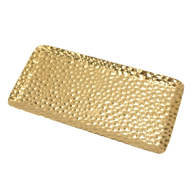 Rectangular Tray, Elegant Hammered Tray Decoration For Living Room Silver,Gold