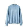 thumbnail image 5 of Falkdiz Girls Long Sleeve Shirts Waffle Loose Tops Outdoor Winter Casual Party Pullover for Girls Crew Neck , Light Blue , Size: 13-14 Years, 5 of 6