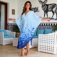 thumbnail image 3 of Xixirimido Gradient Blue Starburst Print Womens Kaftan Dresses Long Caftans Plus Size Batwing Sleeve Swimsuit Coverup V Neck Summer Beach Dress, 3 of 7