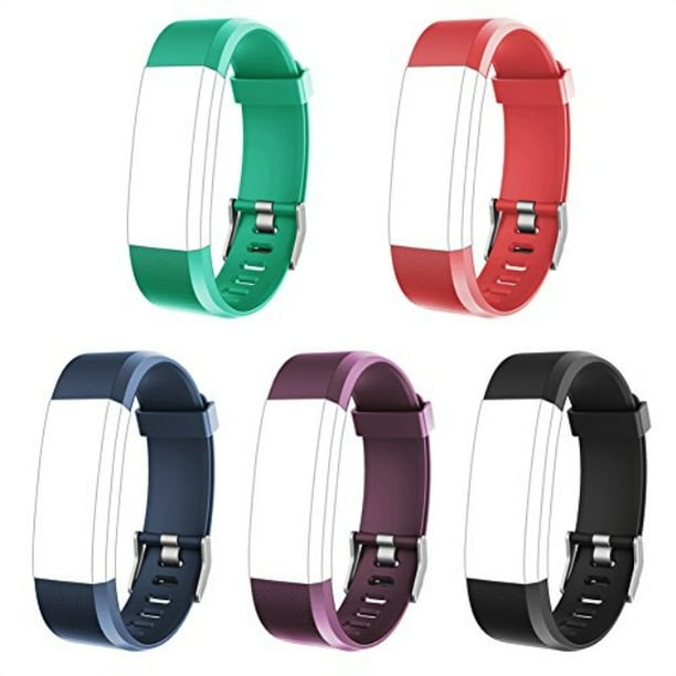 Letscom - letscom replacement bands for fitness tracker id115plus hr, 5 pack (black, blue
