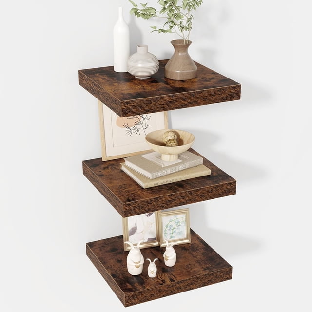 Floating Shelves Deep Floating Shelf Wall Mounted Wall Shelves Rustic Deep Bookshelf Extra Deeper & Thicker Display Shelves for Bedroom Living Room Set of