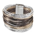 thumbnail image 2 of Pulsera para mujer, regalo, fácil de llevar, con cierre magnético, accesorios de moda, zinc. Oro Plata Gris, 2 of 8