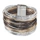 thumbnail image 2 of Pulsera de mujer tipo brazalete premium, accesorios para atuendos, fácil de usar, regalo, brazalete versátil con cierre, elegante Oro Plata Gris, 2 of 8