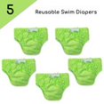 thumbnail image 1 of KaWaii Baby Lot de 5 Couches de Bain Réutilisables pour la Natation, Légères, Ajustables, Vert Néon, 1 of 5