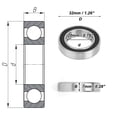 thumbnail image 4 of Unique Bargains Roulements à Billes Rainures Profondes 6804DD 20x32x7mm 1 Pce Roulements Lubrifiés Roue de Trottinette Planche à Roulettes, 4 of 6