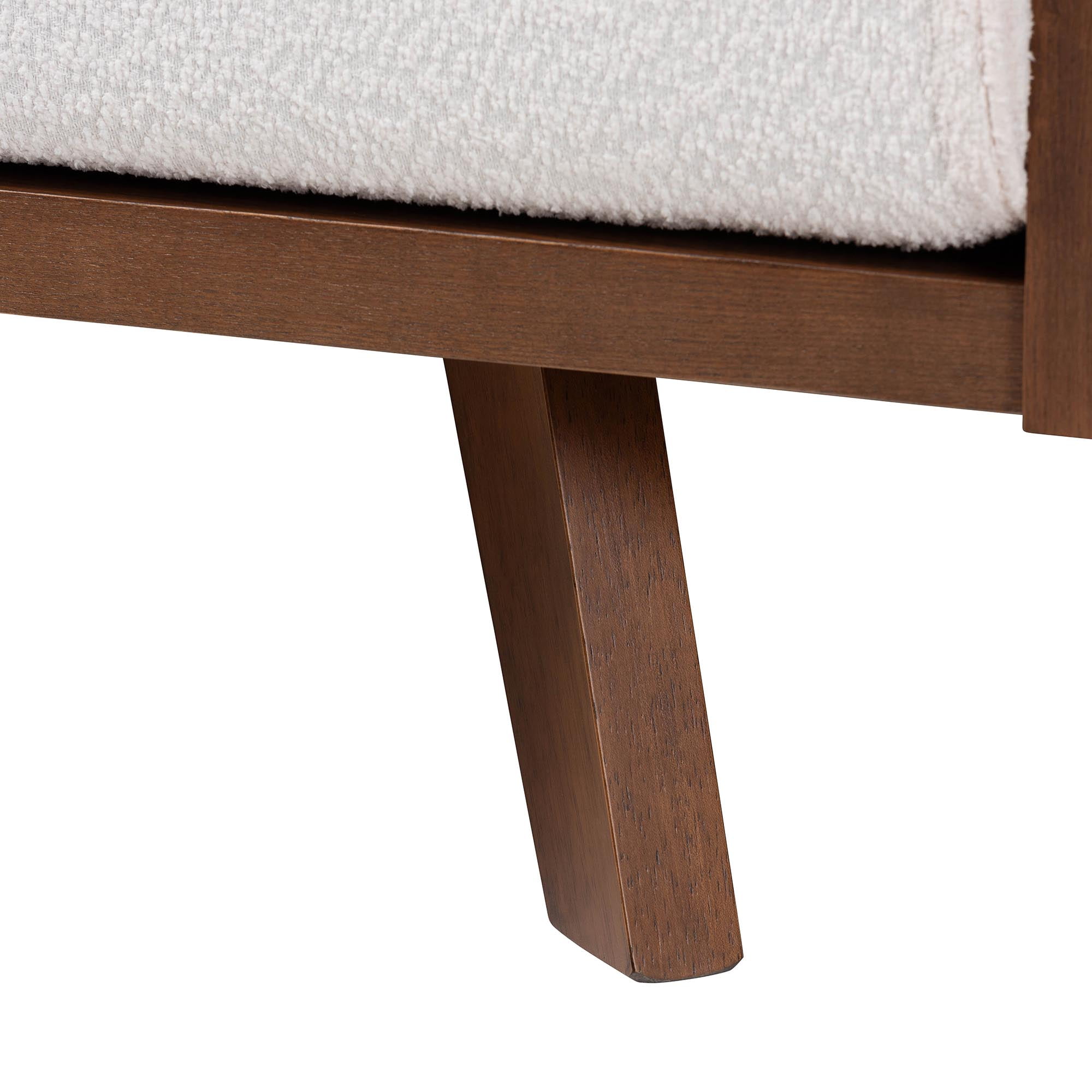 Baxton Studio Uriel Mid-Century Sofa, 2-Seater, Walnut Brown