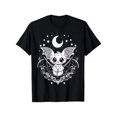 thumbnail image 1 of [Spooky Chic Moon Bat Tee] Black 100% Cotton Spooky Chic Kawaii Moon Bat Graphic Tee - Short Sleeve, Machine Washable - Sizes S to XXXL, 1 of 5