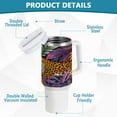 thumbnail image 4 of 40 Oz Car Handle Water Bottle Water Cup Water Bottle Water Jug Coffee Cup Travel Water Bottle Flowers and Jaguars, 4 of 8
