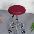 thumbnail image 2 of Housse de Chaise Tabouret Ronde en Cuir PU Imperméable Protecteur de Siège Rouge, 2 of 9