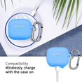 thumbnail image 5 of AirPods 3 Case Cover, Silicone Protective Accessories Skin with Keychain Compatible with Apple AirPod 3rd Generation 2021 for Women Men Girls Boys,Front LED Visible-Light Blue, 5 of 5