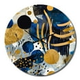 thumbnail image 2 of Designart "Abstract Pattern with Blue and Golden Textures XIX" Modern Geometric Oversized Wall Clock, 2 of 5
