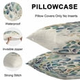 thumbnail image 5 of Lumbar Pillow Covers 20x12 Inch Set of 2, Blue Teal Botanical Waterproof Outdoor Pillow Covers, Weeping Fall Eucalyptus Leaves Rustic Decorative Cushion Pillowcases for Couch, Sofa, Bed, Patio, 5 of 9