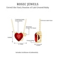 thumbnail image 6 of Rosec Jewels Lab Grown Ruby Devil Heart Necklace with Moissanite for Women (8 mm, AAAA Quality), 18K Yellow Gold, 6 of 7