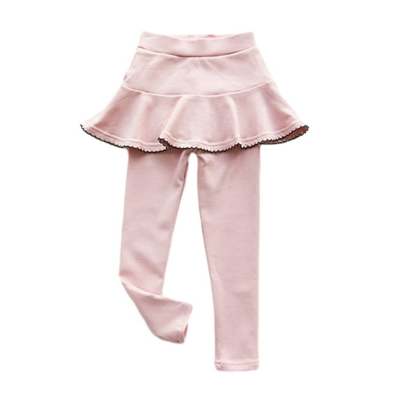 URMAGIC Girl Leggings with Ruffle Skirt Pants Little Kids Skinny Stretch Ankle Length Pantskirt