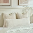 thumbnail image 5 of Fancy Homi 2 Pcs Cream Boho Neutral Decorative Throw Pillow Covers 20x20 Inch for Couch Bed Sofa, Aesthetic Modern Farmhouse Home Decor, Soft Fluffy Corduroy and velvet Beige Cute Cushion Case 50 cm, 5 of 7