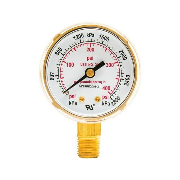 Forney Industries Regulator Gauge, 2 in, 0-400 PSI