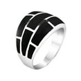 thumbnail image 2 of Modern Brick Blocks of Black Onyx Inlay Sterling Silver Ring - 8, 2 of 5