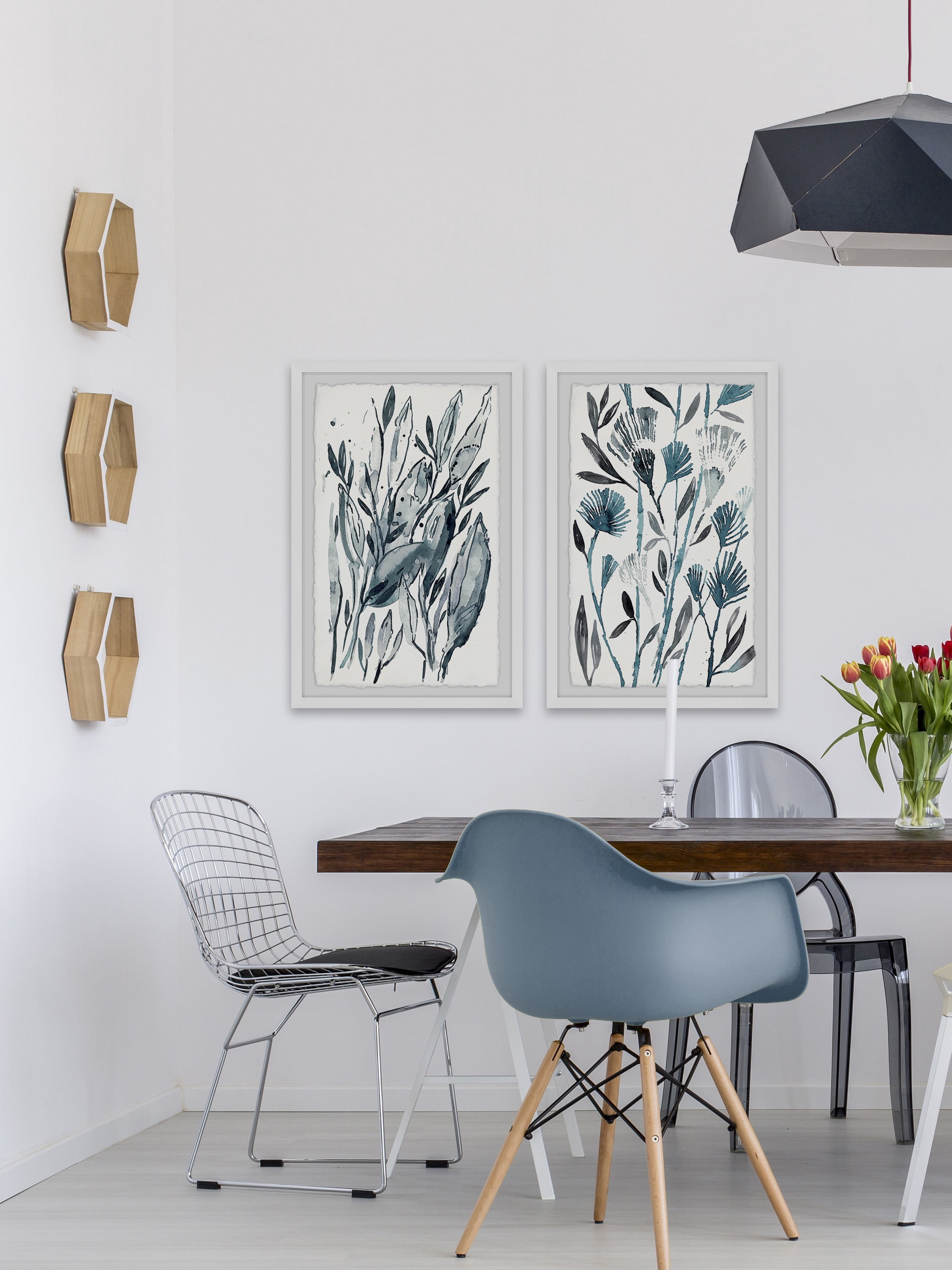 Marmont Hill Winter Bushes Diptych, Art Prints, 48.00" x 1.50"