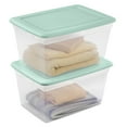 Sterilite Plastic 58 Qt. Storage Box Classic Mint Set of 8
