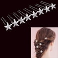 thumbnail image 4 of EeaseMX 10 horquillas para el pelo con cristales y diamantes de imitación para novias, con forma de estrella de mar, para decoración de bodas., 4 of 7