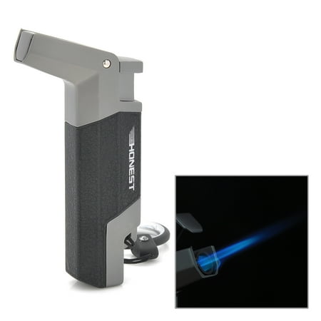 Windproof Butane Jet Lighter - Windproof Stainless Steel Key Ring Inflatable Butane Gas Jet Flame Torch Lighter