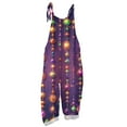 thumbnail image 4 of Dresfit Womens Mardi Gras Overalls Sleeveless Wide Leg Jumpsuit 2026 Patchwork Adjustable Strap Carnival Romper Loose Plus Size Loungewear Purple Pink 2XL, 4 of 4
