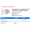 thumbnail image 2 of Head Gasket Set - Compatible with 1999 - 2003 Saab 9-3 Viggen Convertible 2000 2001 2002, 2 of 2