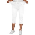 thumbnail image 5 of uublik Womens Capris Jeans High Waisted Straight Skinny Jeans Stretchy Denim Pants with Pockets, White, 5 of 6