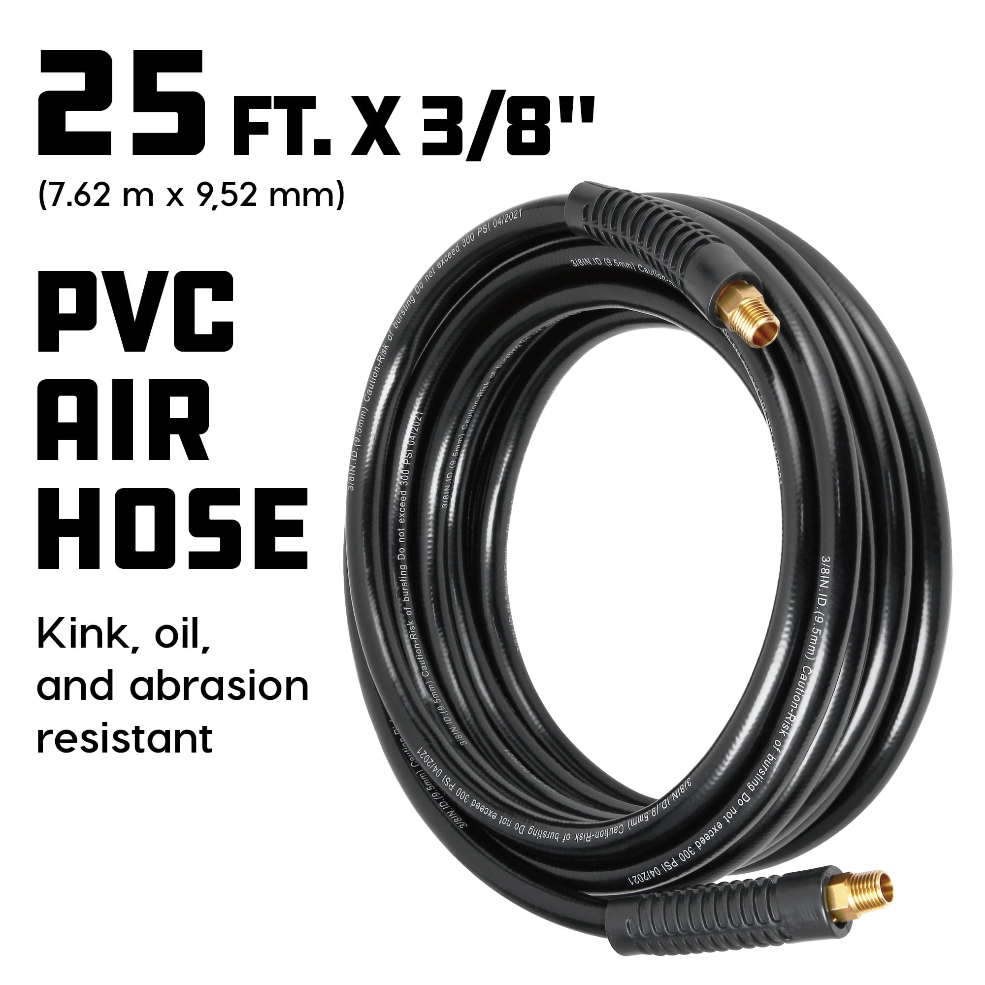 Powerbuilt 3/8 Inch x 25 Feet PVC Air Hose - 642134