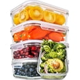 thumbnail image 1 of prep naturals Contenants en Verre pour Préparation de Repas - Contenants Alimentaires avec Couvercles - Contenants de Stockage Hermétiques - Contenants pour Déjeuner Contrôle des Portions Sans BPA (Lot de 5, 30 Onces), 1 of 3