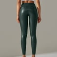 thumbnail image 6 of Women's High Waist Leather Pants Solid Skinny Trousers Plus Size Casual Bottom Pant, 6 of 7