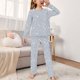 thumbnail image 2 of Odeerbi 2-14 Años Niños Niñas Pijamas Suaves Manga Larga Tops Pantalones Juego Suaves Estrellas Estampadas Ropa de Dormir Franela Juego de Dos Piezas, 2 of 4